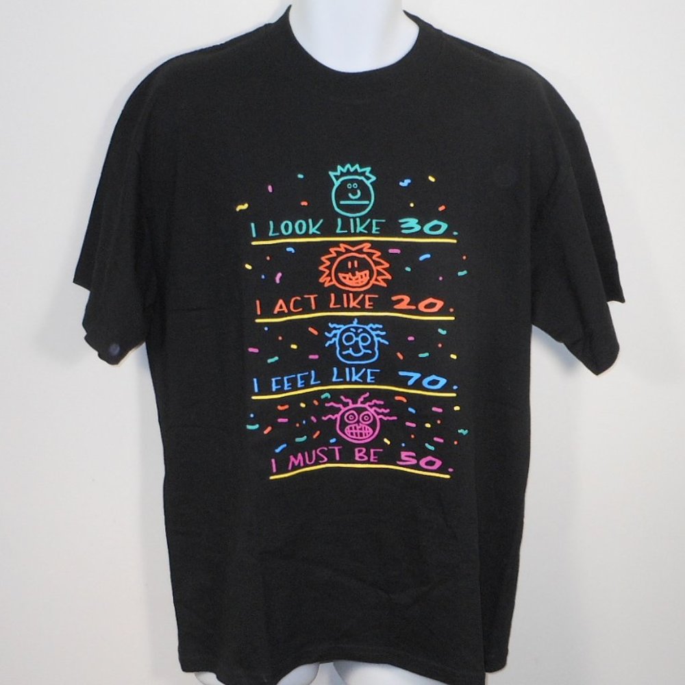 New M & O colorful graphic T shirt for men.